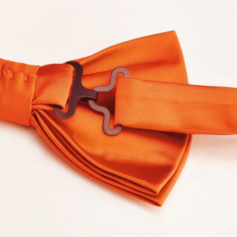 Branduce Mens Solid Color Double Fold Pre-tied Bow Tie and Pocket Square Set - Image 4
